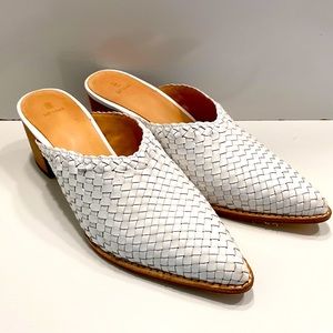 Bill Blass white mules